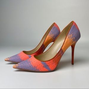 Jimmy Choo Woven Neon Stilettos - sz 39